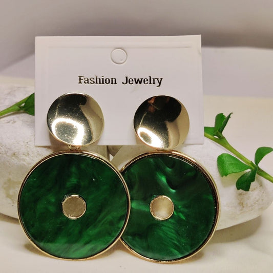 Emerald Marble Earing