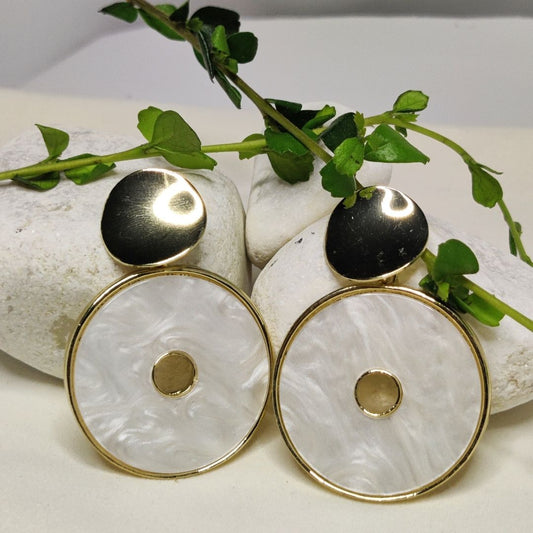 White Marble Earing